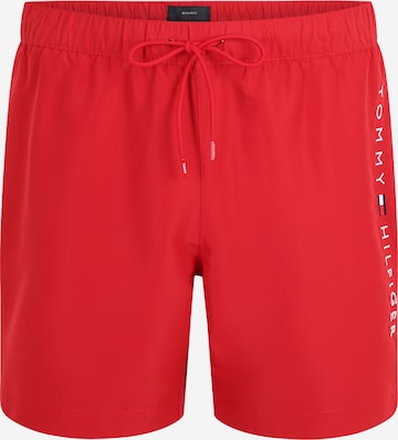 Tommy Hilfiger Swimwear Plus Kratke kopalne hlače | rdeča barva: sprednja stran