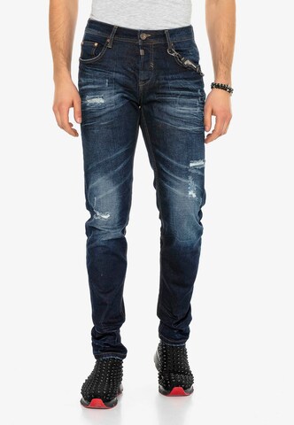 CIPO & BAXX Regular Jeans 'Heartbeat' in Blauw: voorkant