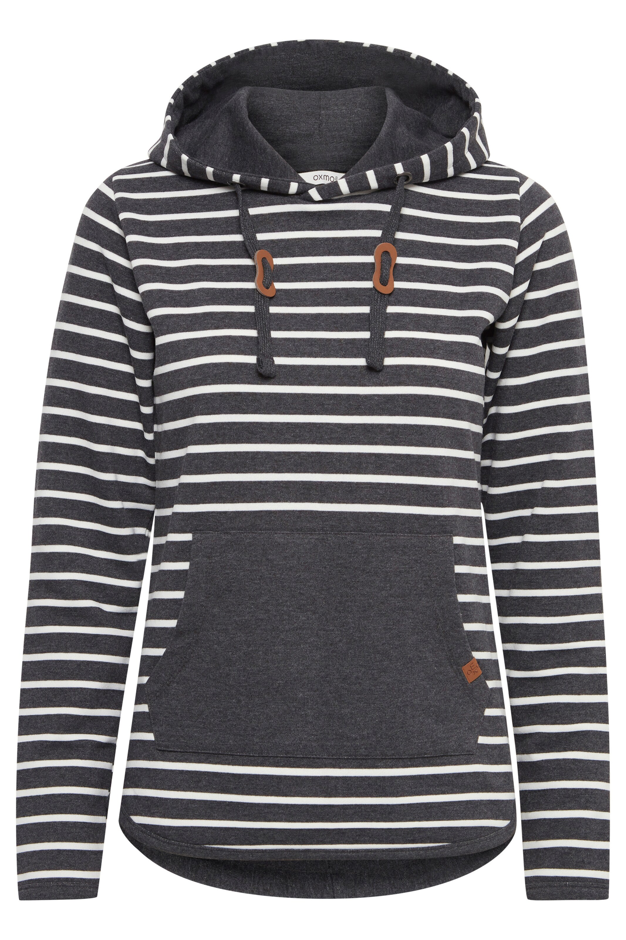 Oxmo Sweatshirt 'CARINA' in anthrazit / weiß, Produktansicht