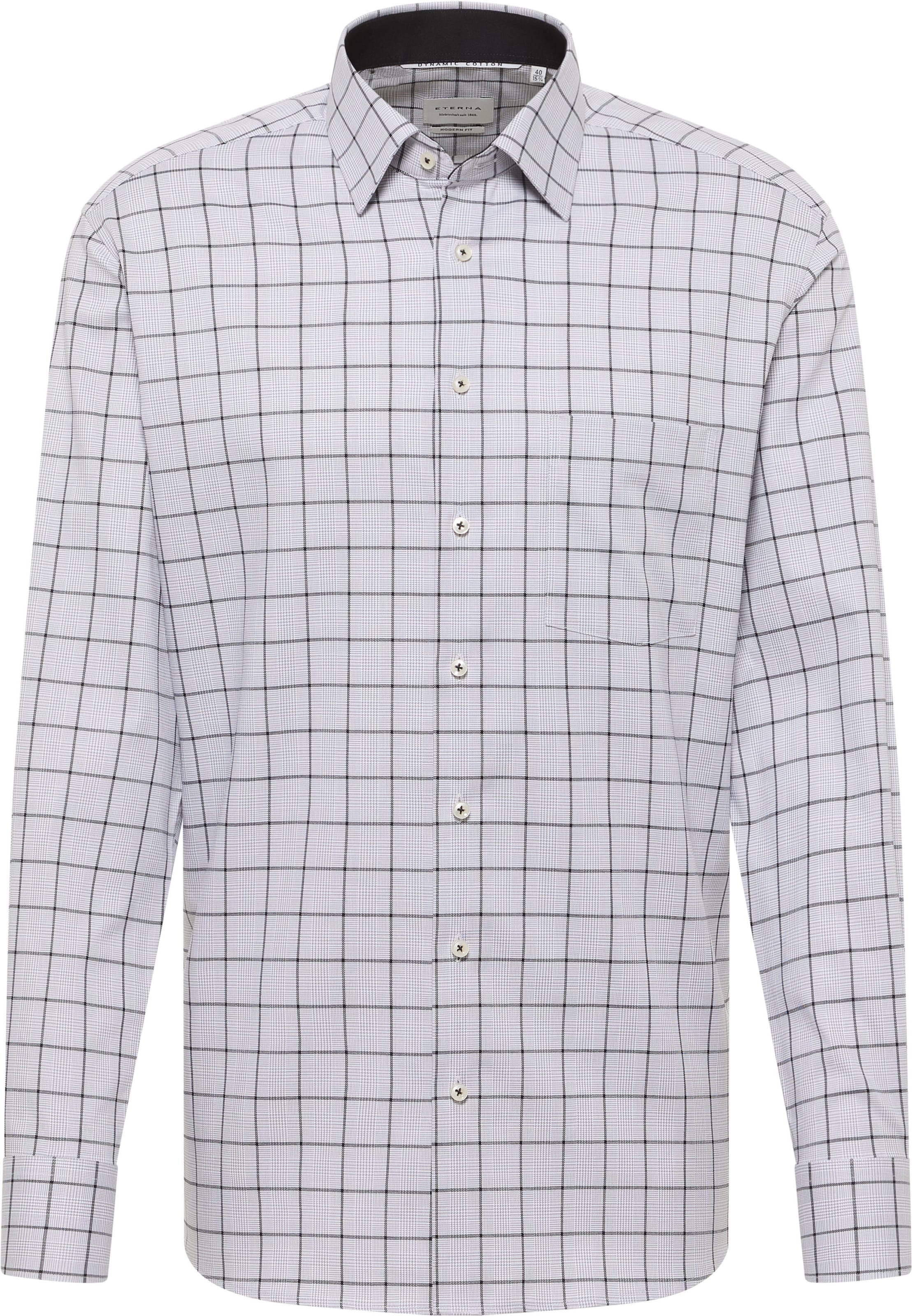ETERNA Regular fit Zakelijk overhemd in Zilver: voorkant