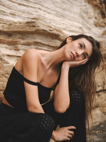 RÆRE by Lorena Rae Wide leg Broek in Zwart