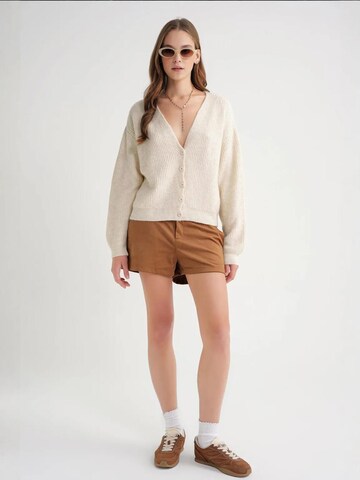 MixRay Knit Cardigan in Beige