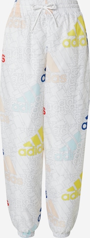 ADIDAS SPORTSWEAR Sportsbukse 'Essentials Multi-Colored Logo Loose Fit ' i hvit: forside