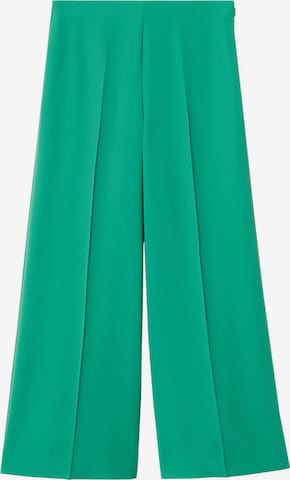 Wide Leg Pantalon à plis 'Justo' MANGO en vert : devant