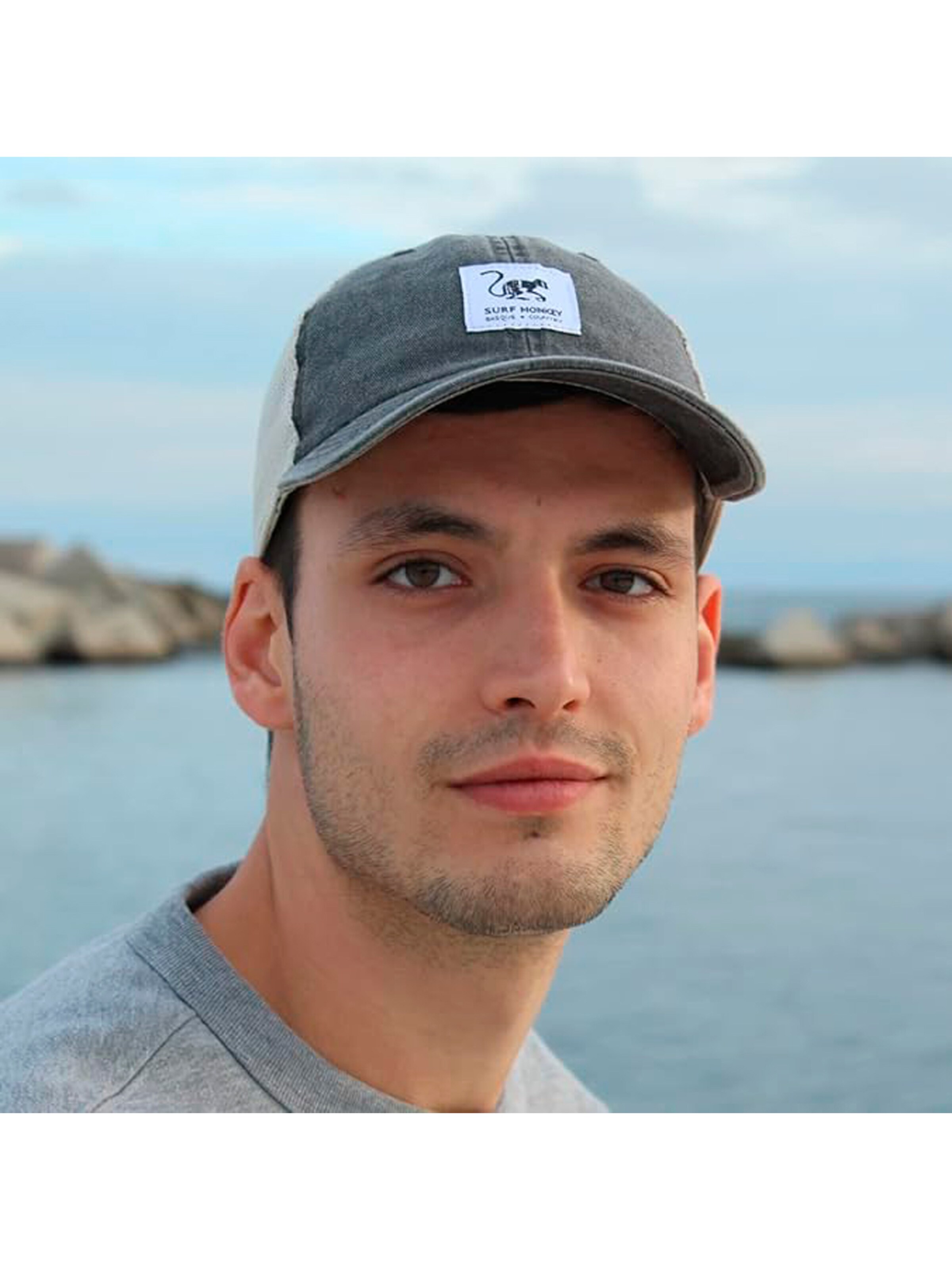 Surf Monkey Athletic Cap in Black