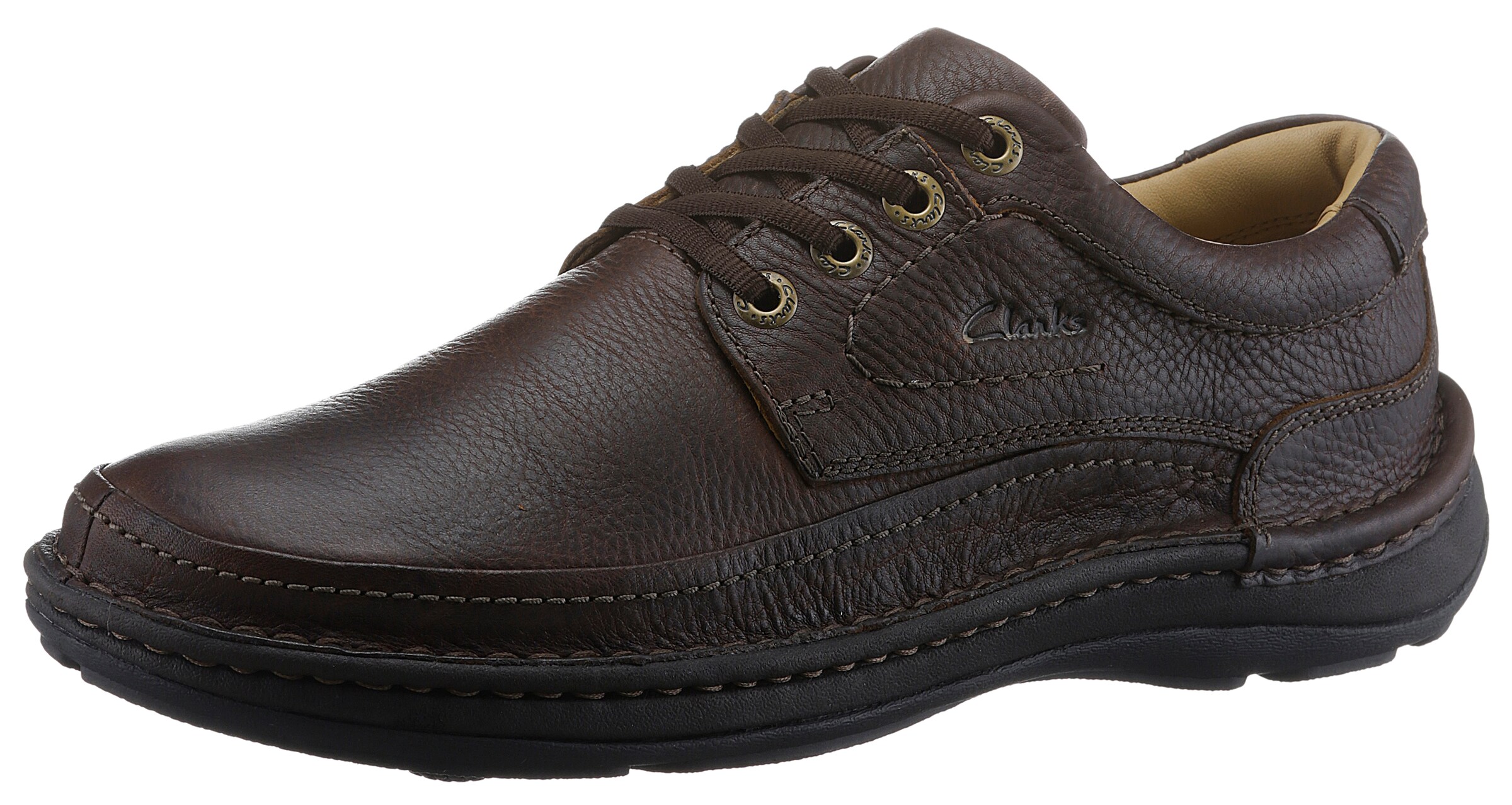 CLARKS Veterschoen 'Nature Three' in Bruin: voorkant