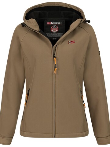 GEOGRAPHICAL NORWAY Between-Season Jacket 'Herbst Winter Jacke Softshell Jacke Regen Outdoor Übergangs Jacke' in Beige: front