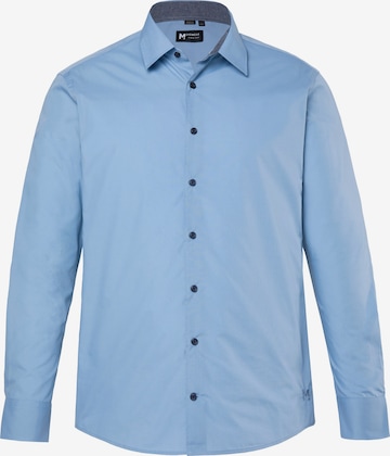 Men Plus Overhemd in Blauw: voorkant