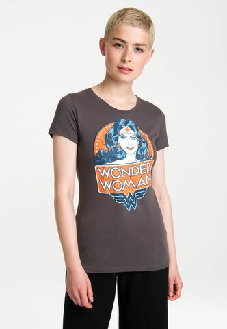 LOGOSHIRT Shirt 'Wonder Woman' in Grijs: voorkant