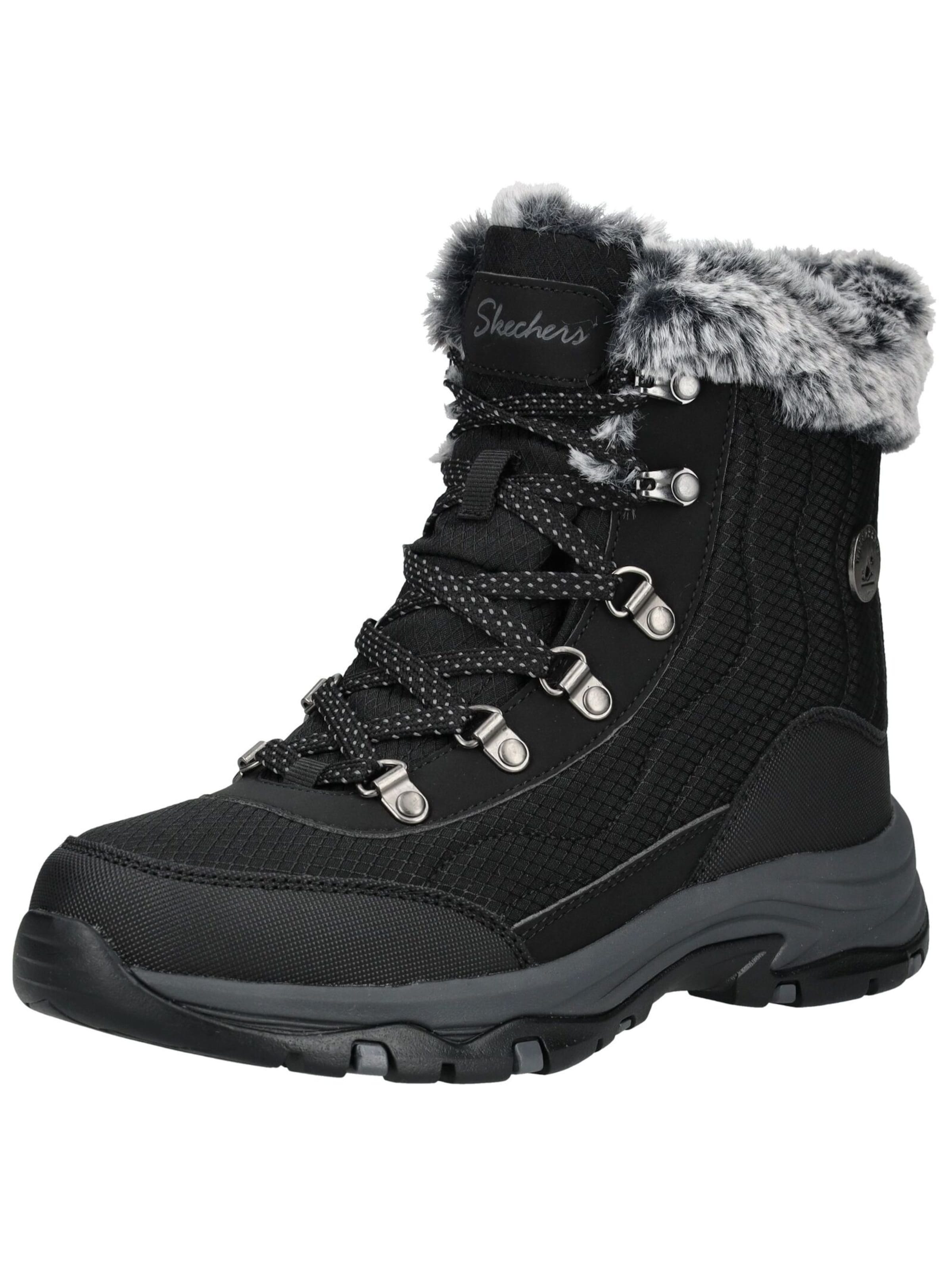 SKECHERS Veterlaarsjes in Zwart: voorkant