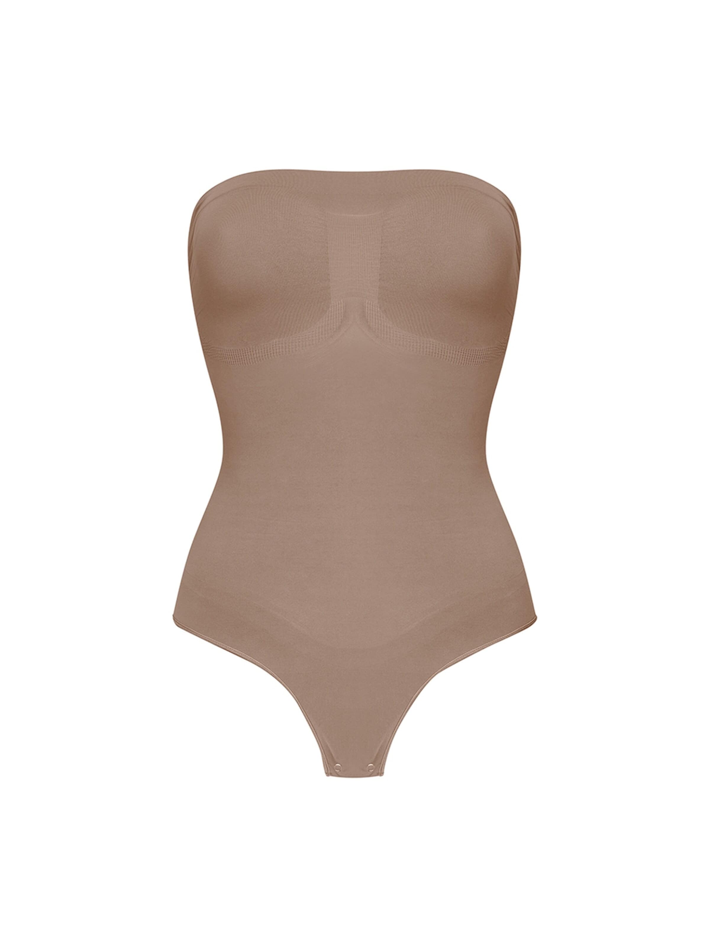 cfab Shapingbody 'Trägerloser Bodysuit Sculpting Shapewear mit String' i brun: framsida