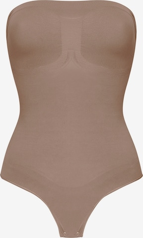 cfab Shapingbody 'Trägerloser Bodysuit Sculpting Shapewear mit String' i brun: framsida