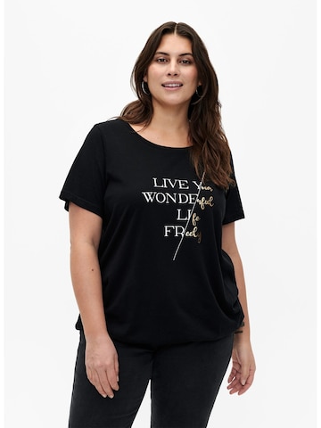 Zizzi - Camiseta 'Donna' en negro: frente