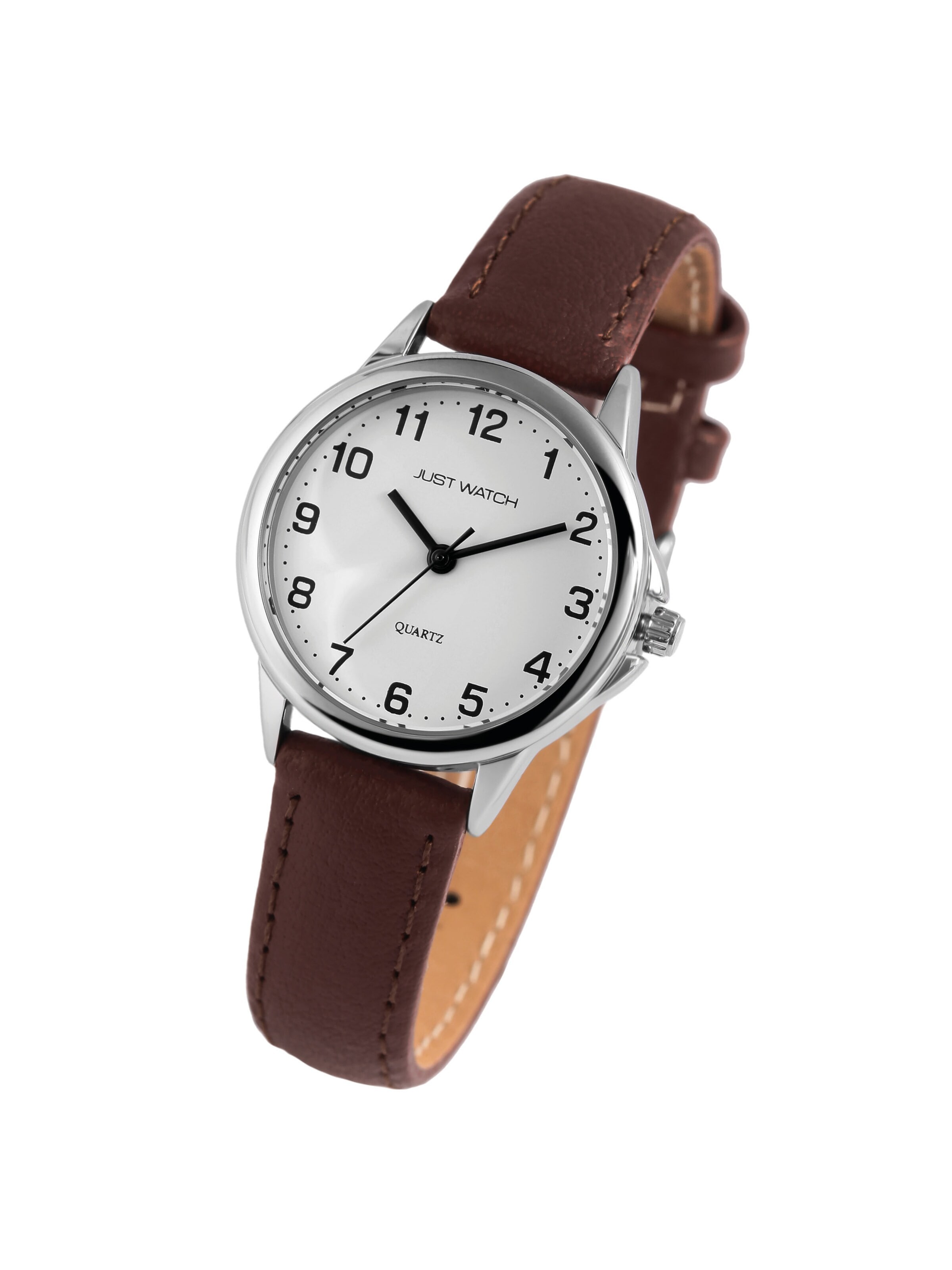 Just Watch Analog Watch 'Brigitt, Mineralglas' in Brown: front