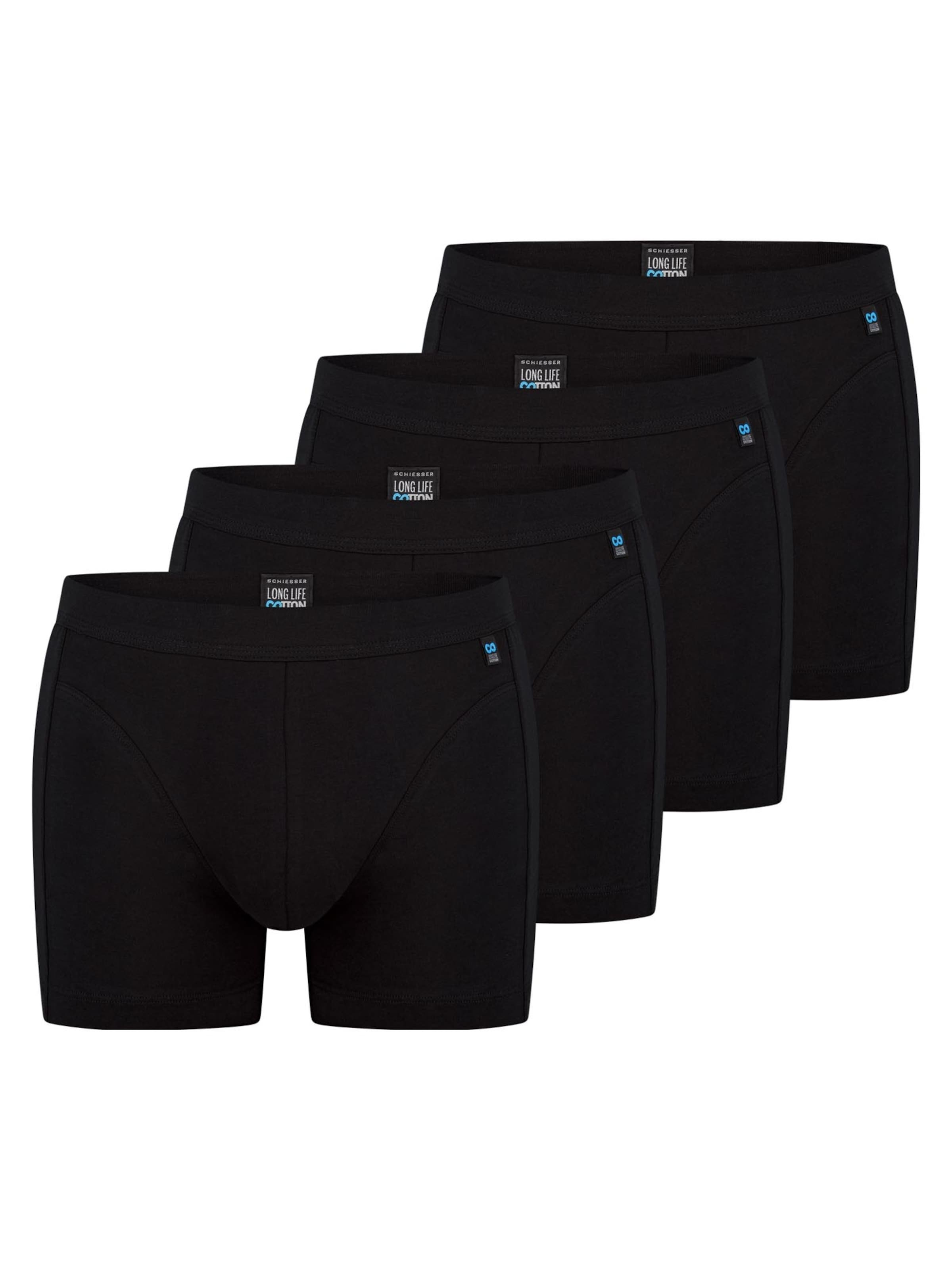 SCHIESSER Boxer shorts 'Long Life Cotton' in Black: front