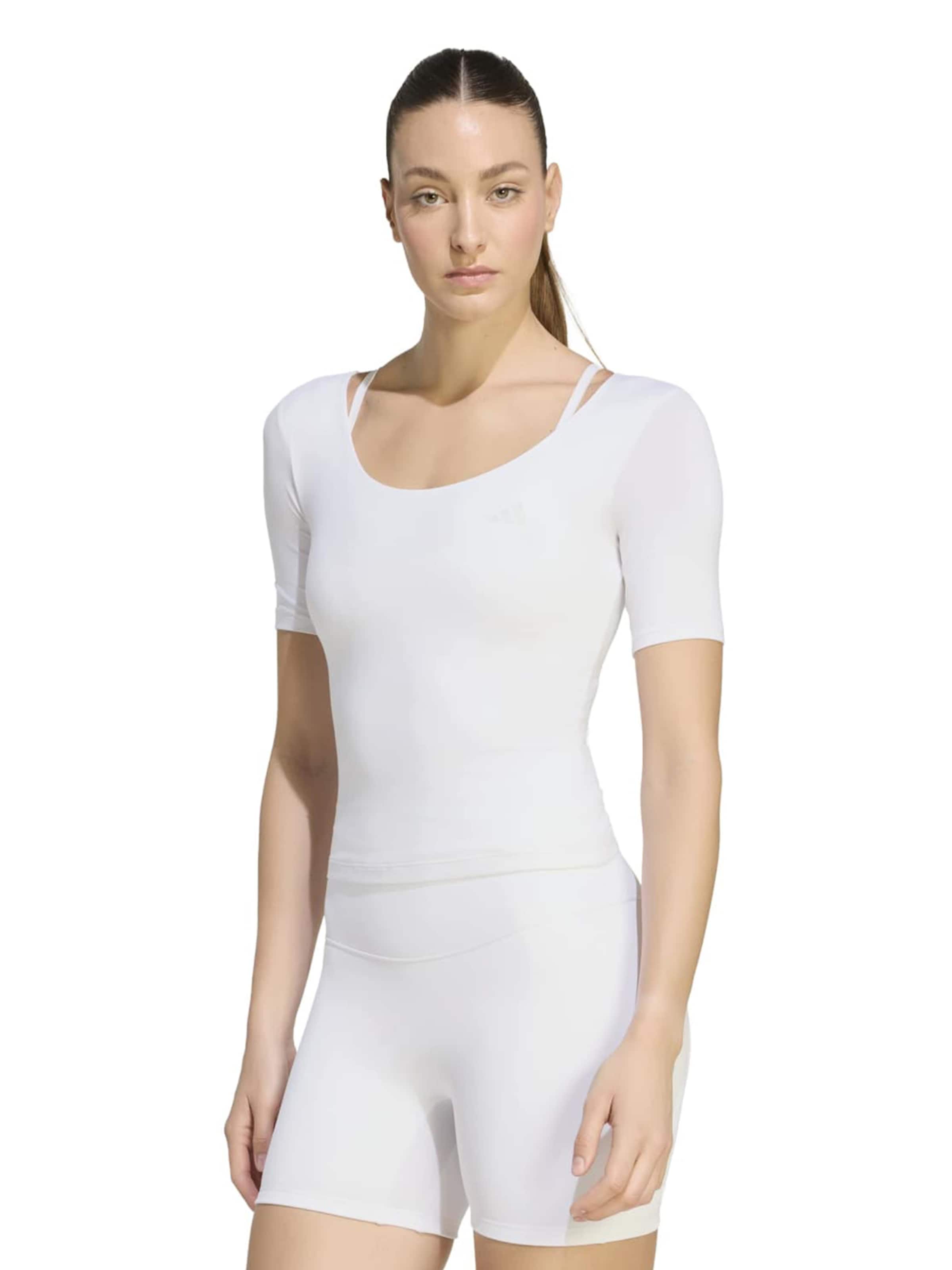 ADIDAS PERFORMANCE Functioneel shirt 'ALL ME ESS' in Wit: voorkant