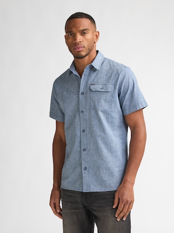 Petrol Industries Regular Fit Hemd 'Tracker' in Blau: Vorderseite