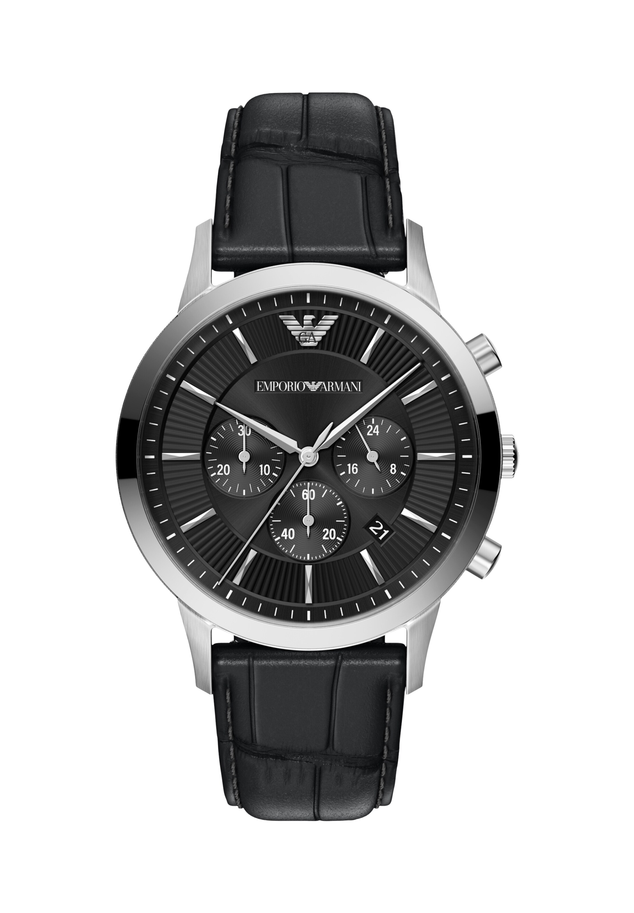 juoda Emporio Armani Analoginis (įprasto dizaino) laikrodis: priekis