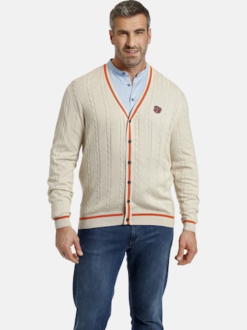 Charles Colby Knit Cardigan ' Duke Cathbad ' in Beige: front