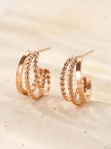 Boucles d'oreilles 'Twist & Bead' Hey Happiness en or