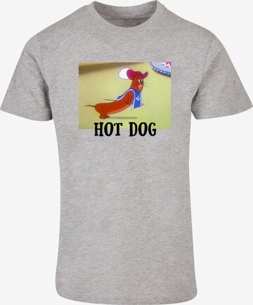 ABSOLUTE CULT Shirt 'Tom and Jerry - Hot Dog' in Grijs: voorkant