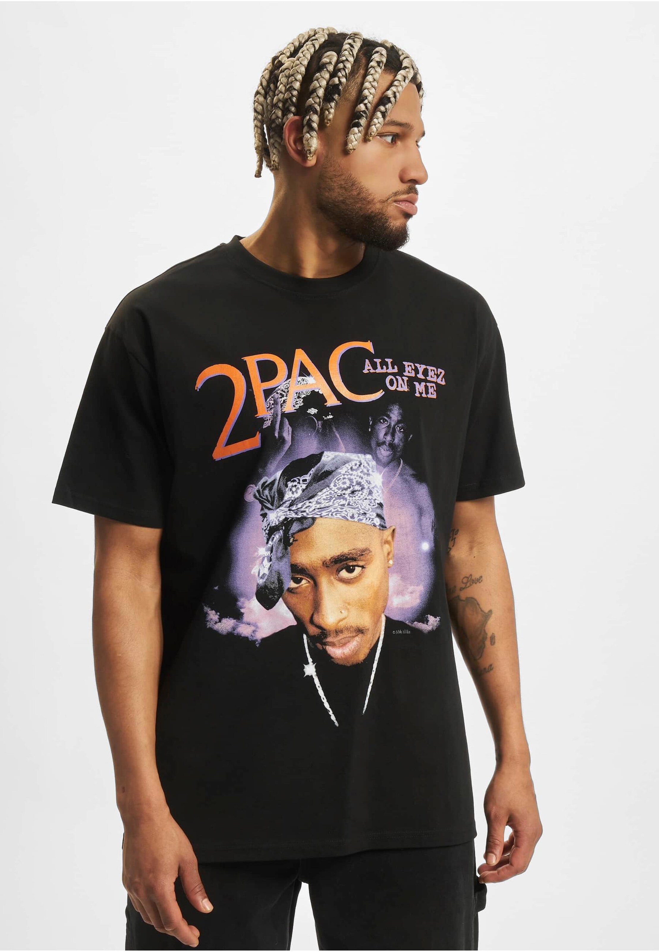 Mister Tee Shirt 'All Eyez On Me' in Zwart