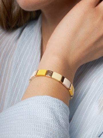 Bracelet 'Enamel Tiles' A&C Oslo – Nordic Design Jewellery en jaune : devant
