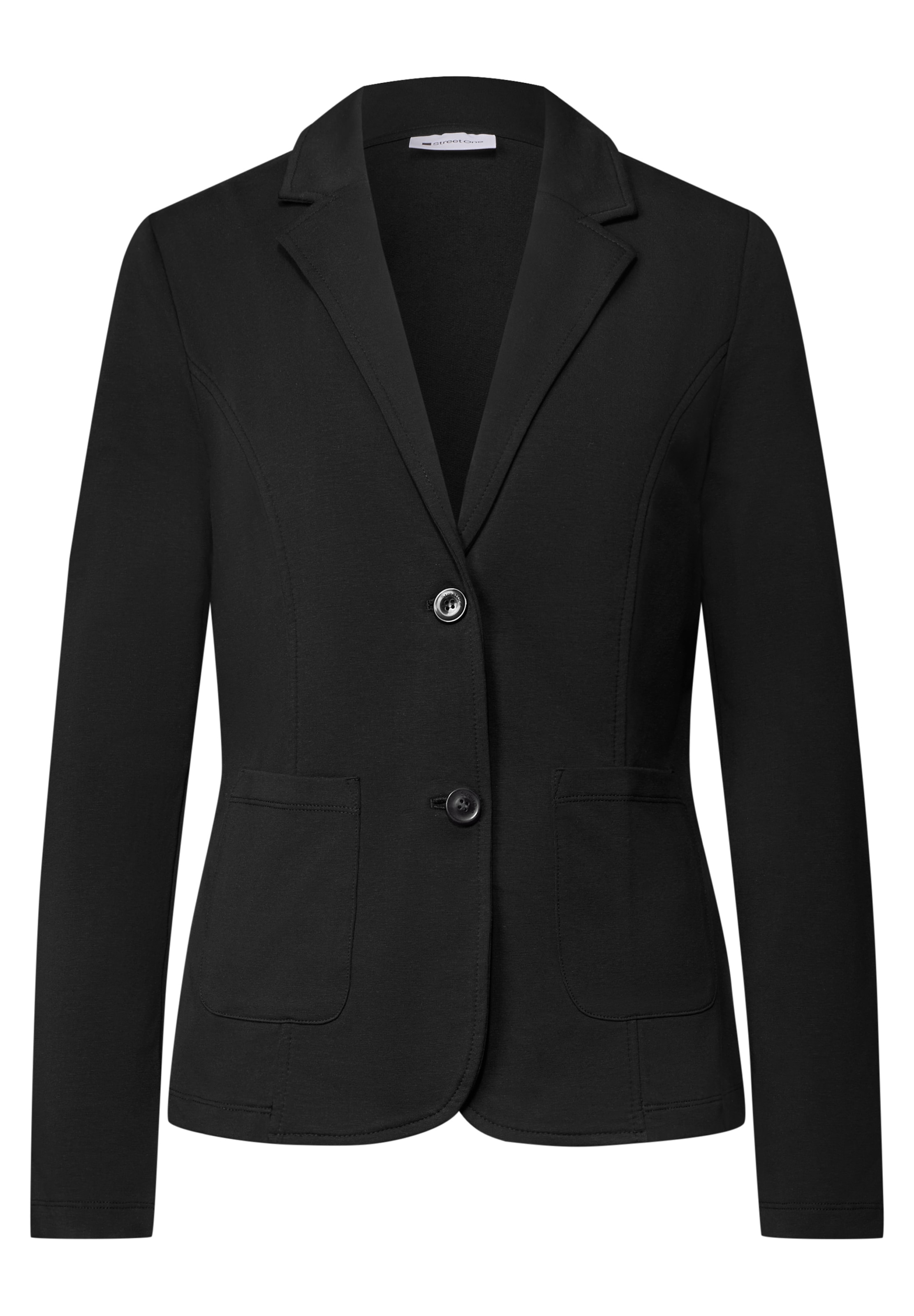STREET ONE Basic Blazer in Unifarbe in Schwarz: Vorderseite