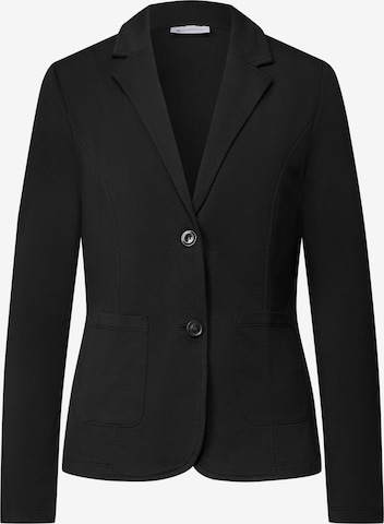 STREET ONE Basic Blazer in Unifarbe in Schwarz: Vorderseite