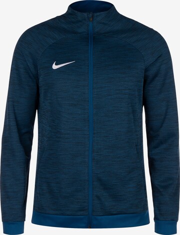 NIKE Athletic Zip-Up Hoodie 'Academy Pro Global Football' in Blue: front