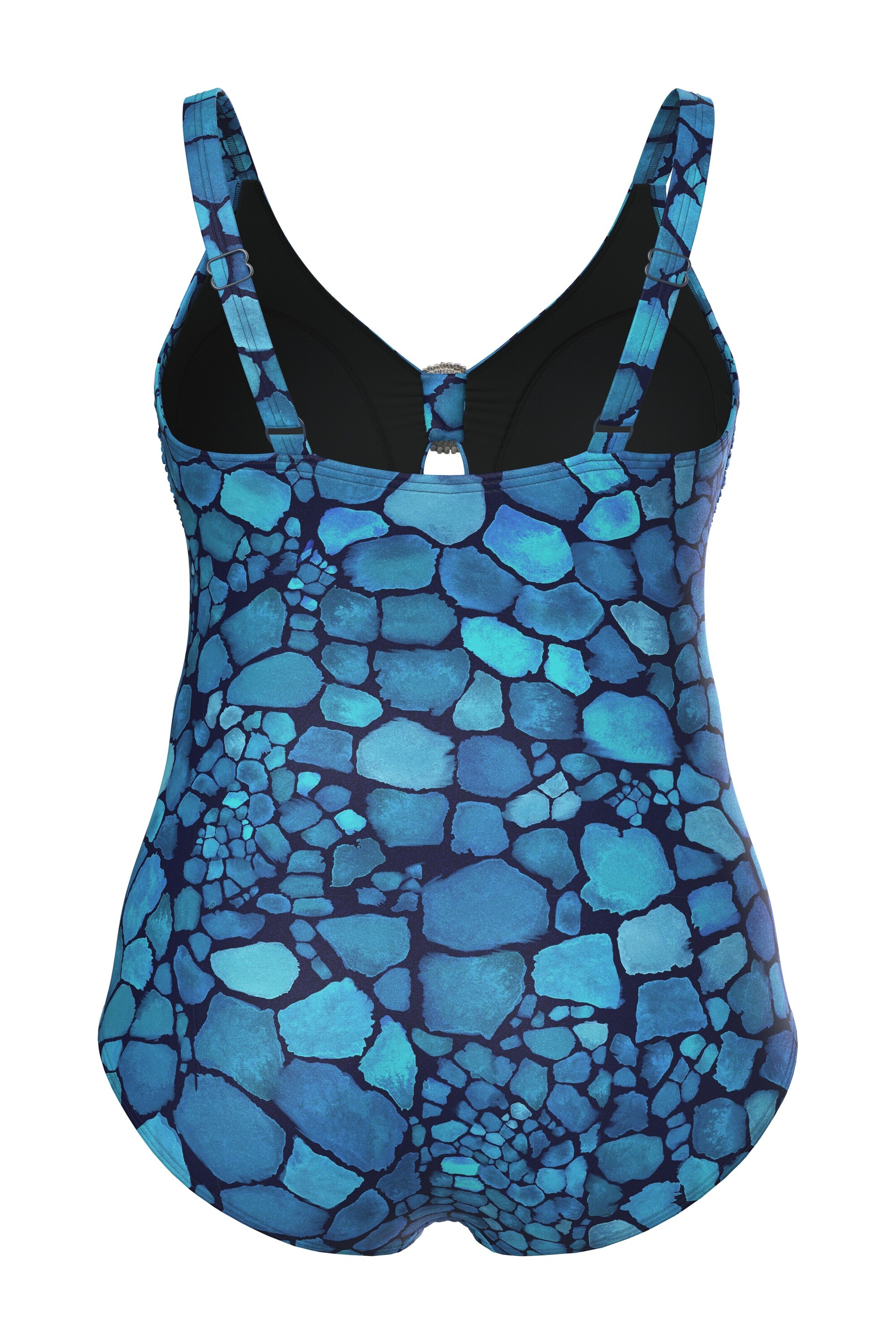 Ulla Popken Bustier Badeanzug in Blau
