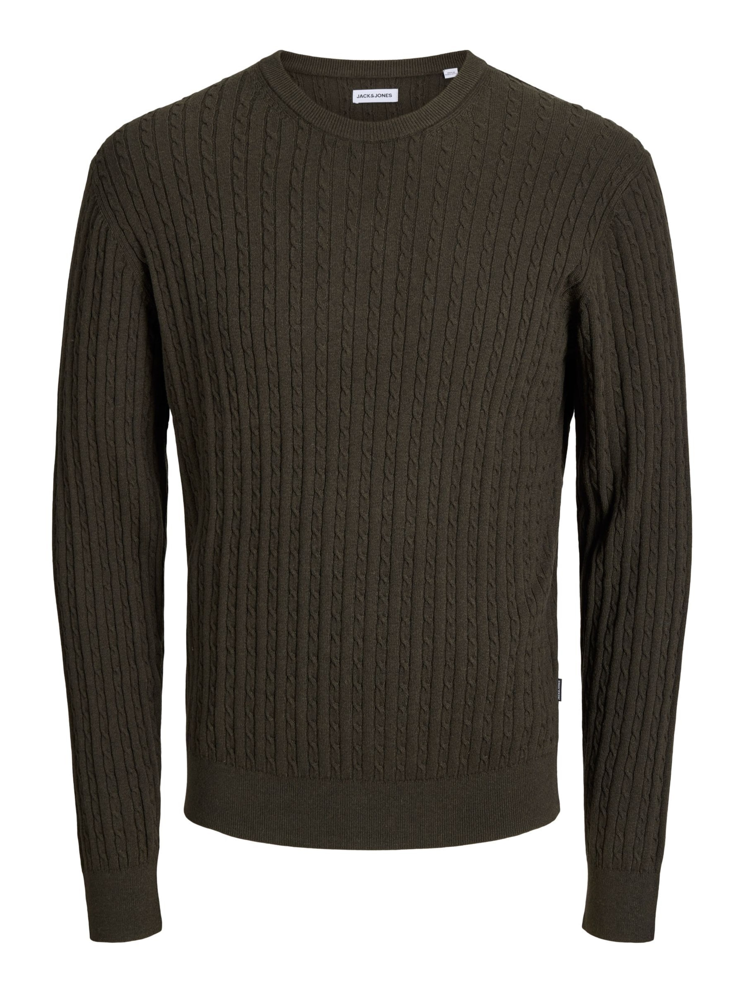 JACK & JONES Pullover 'JJEEmil' i L i mørkegrøn, Produktvisning