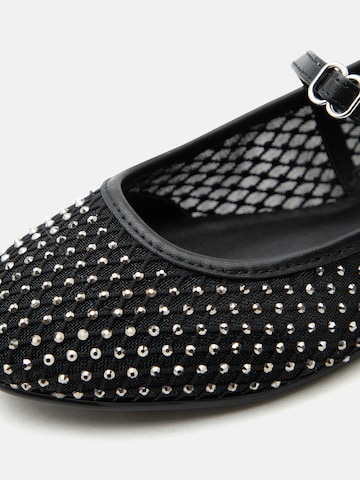 HUGO Балетки с ремешком 'Tylia Ball Netna' в Черный