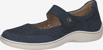 CAPRICE Ballet Flats with Strap in Blue: front