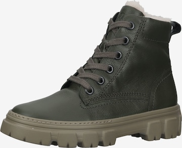 Paul Green Lace-Up Ankle Boots in Green: front