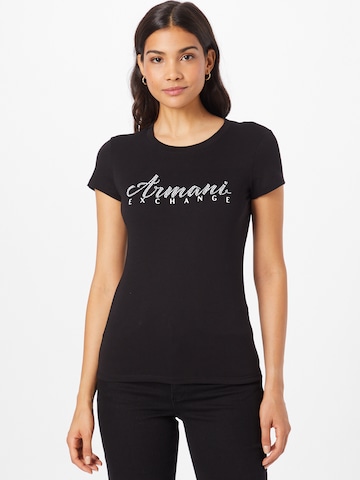 Tricou de la ARMANI EXCHANGE pe negru: față