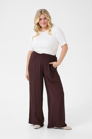KAFFE CURVE Loose fit Trousers 'Alia' in Brown