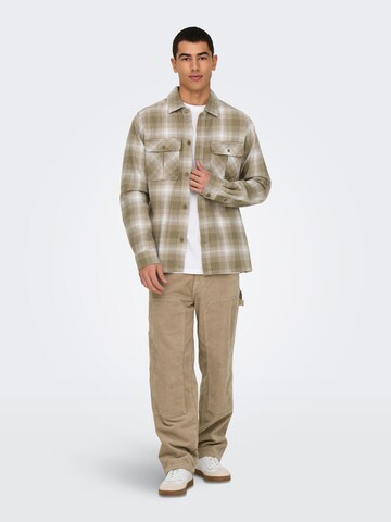 Only & Sons Regular fit Overhemd 'ONSCedric' in Beige
