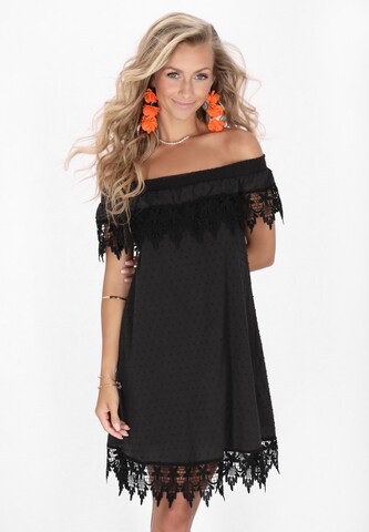 IZIA - Vestido 'Boho' em preto: frente