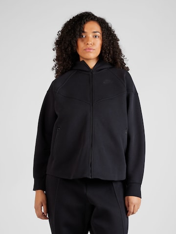 Nike Sportswear Sports sweat jacket in Black: front