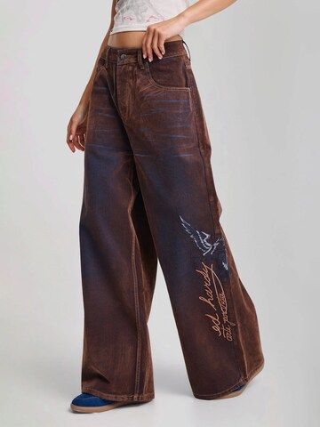 Ed Hardy Wide leg Jeans 'Signature Eagle' in Bruin