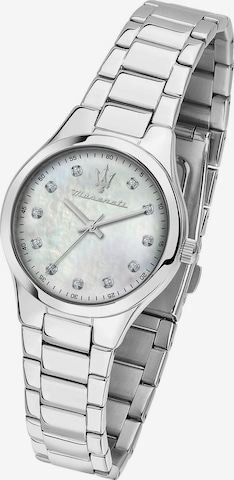 Montre à affichage analogique Maserati en argent : devant