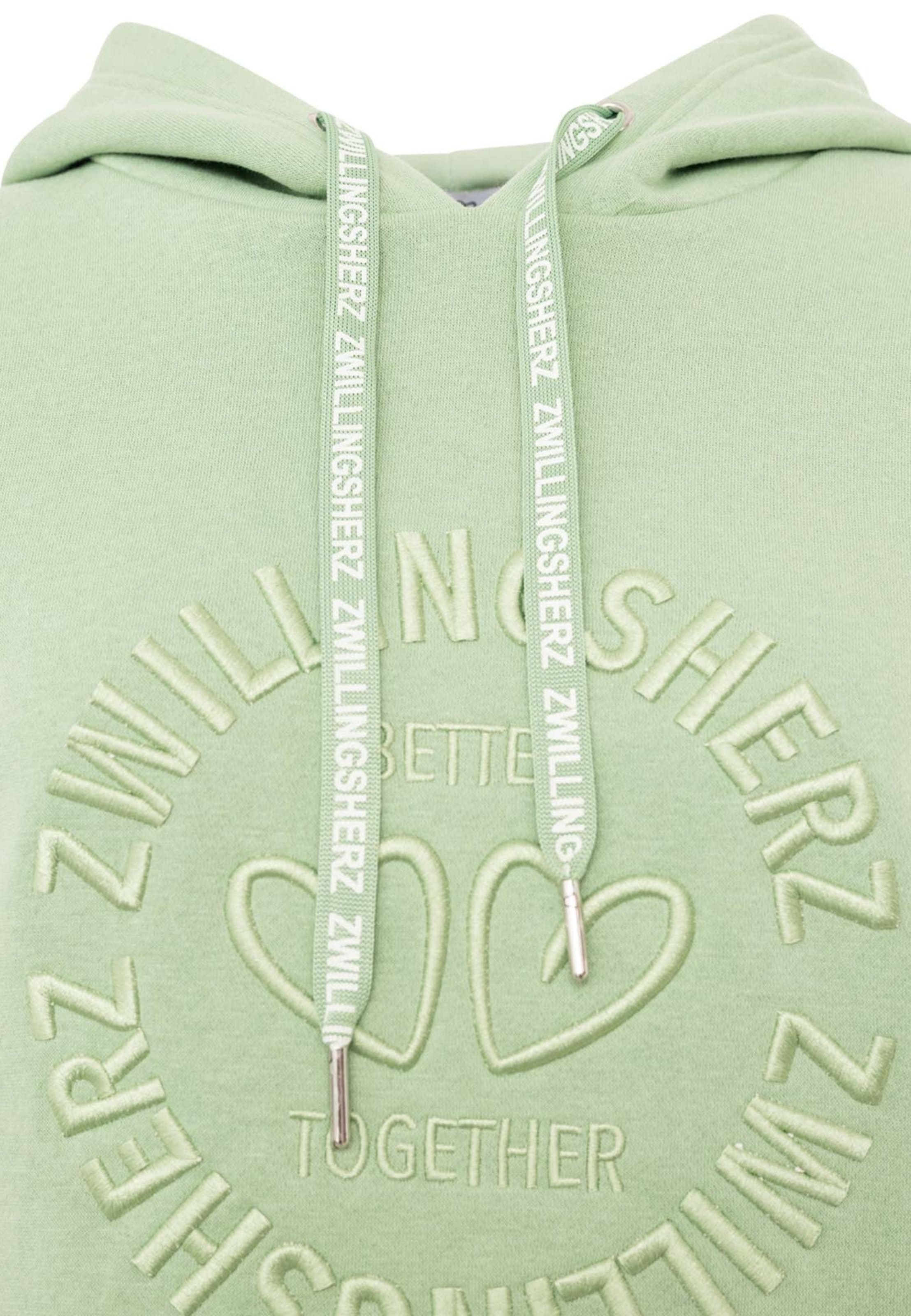 Sweat-shirt Zwillingsherz en vert