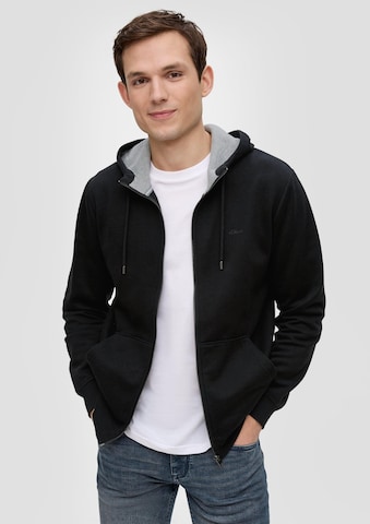 s.Oliver Sweat jacket in Black: front