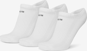 Circle Five Socks in White: front