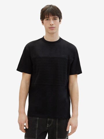 T-Shirt TOM TAILOR DENIM en noir : devant