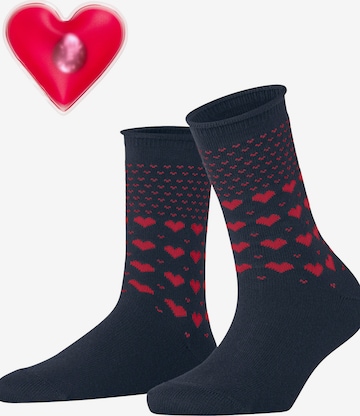 ESPRIT Socken 'Warming Hearts' in Blau: Vorderseite