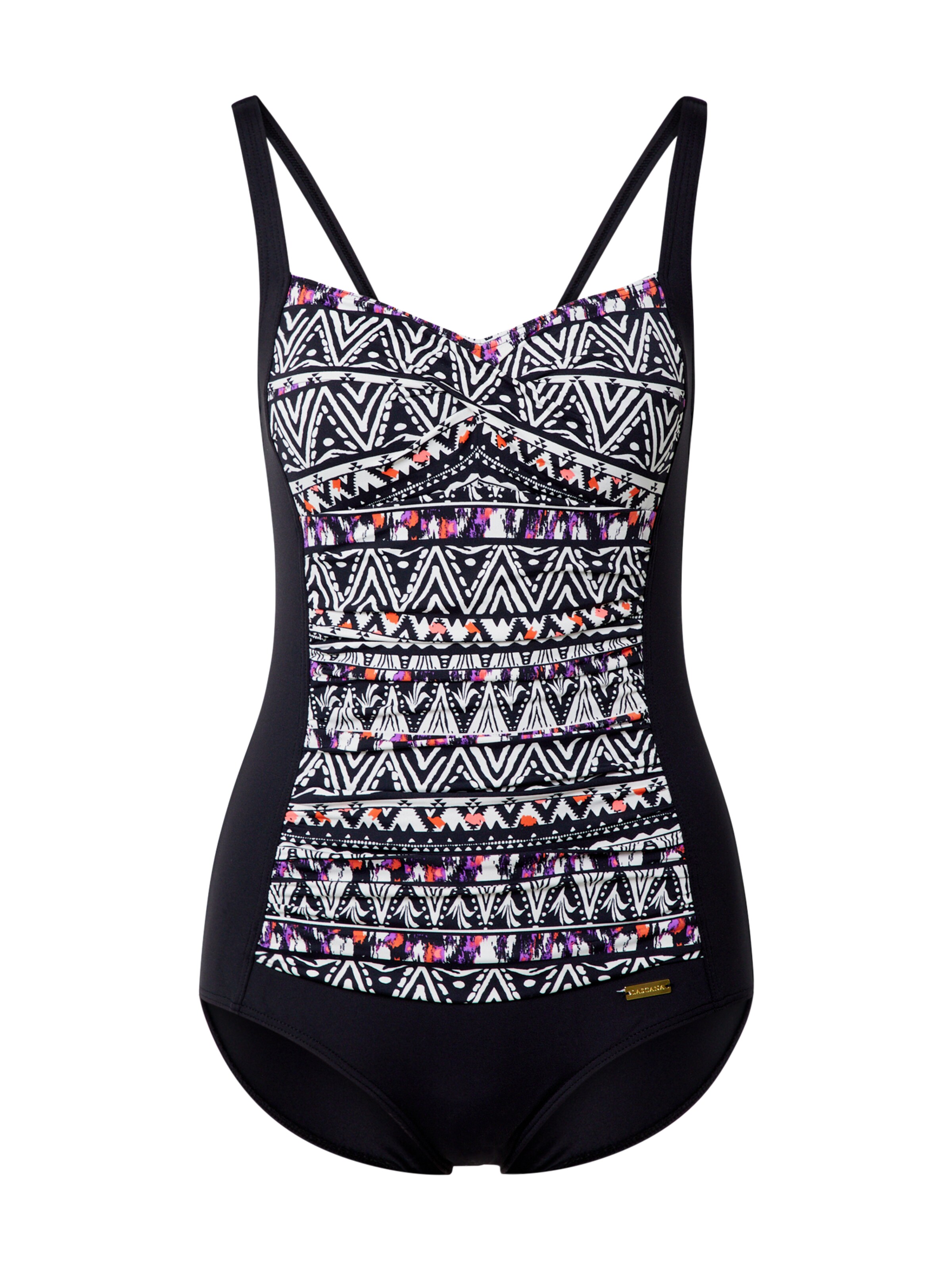 LASCANA Bustier Badeanzug 'Yuca' in Schwarz: Vorderseite