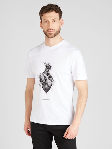 Han Kjøbenhavn Μπλουζάκι 'Heart Monster' σε λευκό: μπροστά