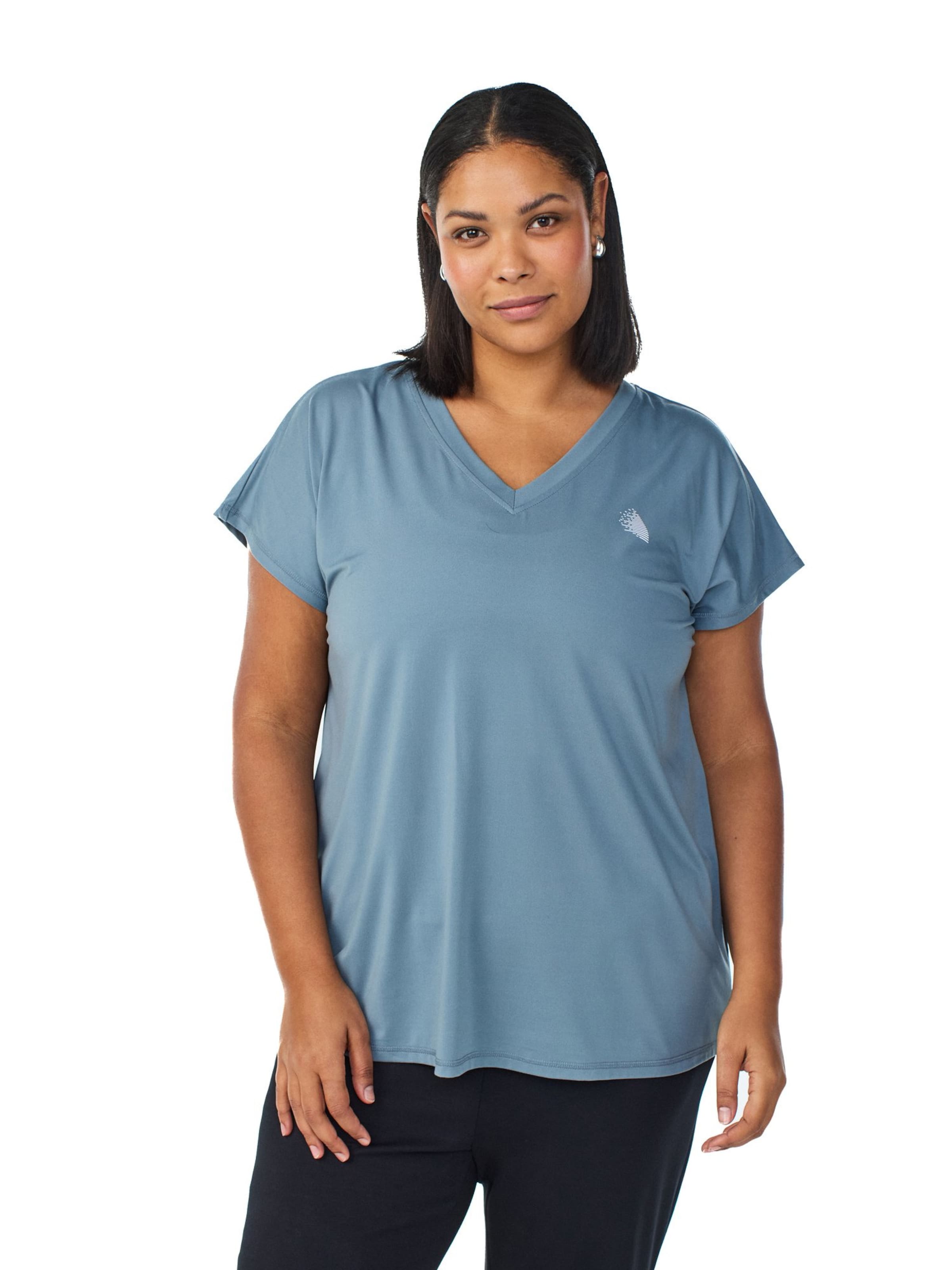 Active by Zizzi Performance shirt 'ABASIC' in Blue: front